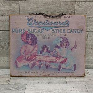 Vintage Woodward's Pure Sugar Stick Candy Sign